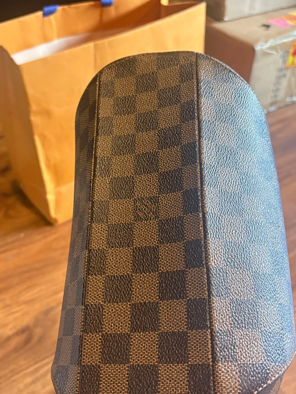 Louis Vuitton Damier Ebene Ellipse PM red interior top handle purchased in Japan